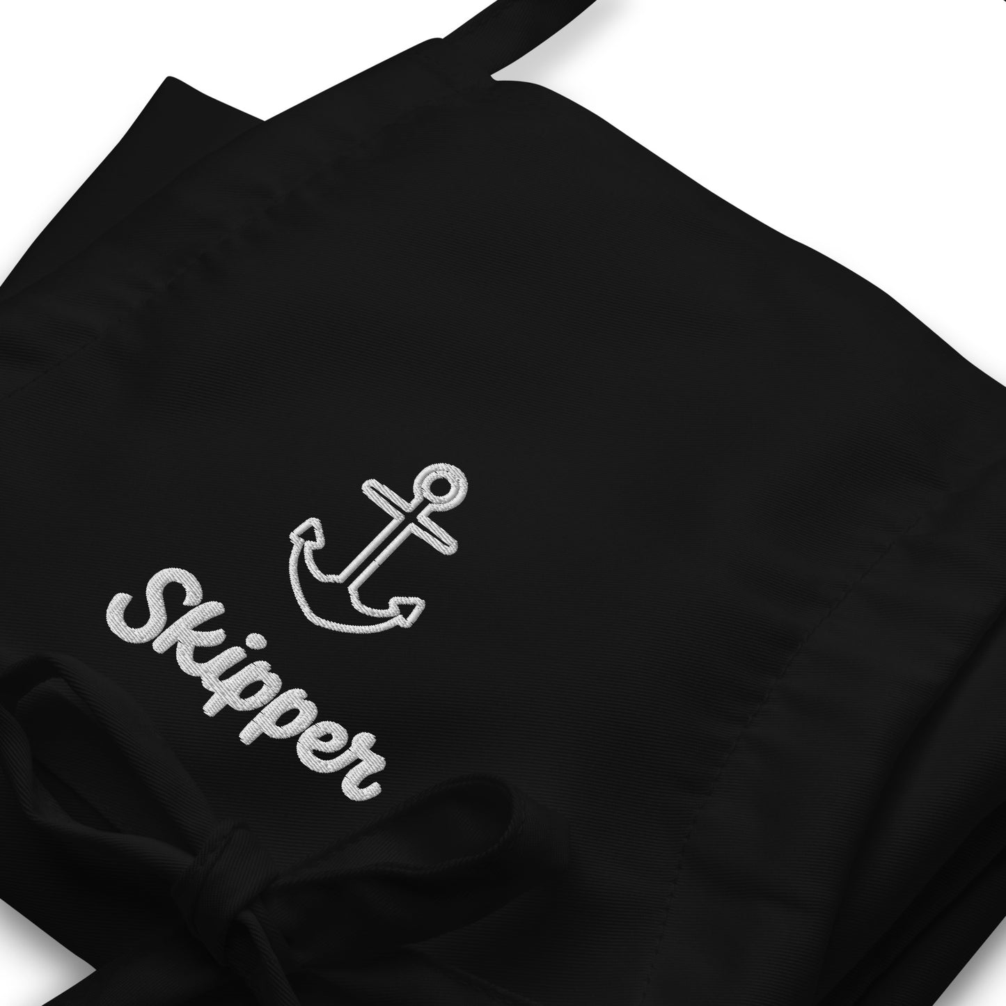 Skipper With Anchor Embroidered Apron