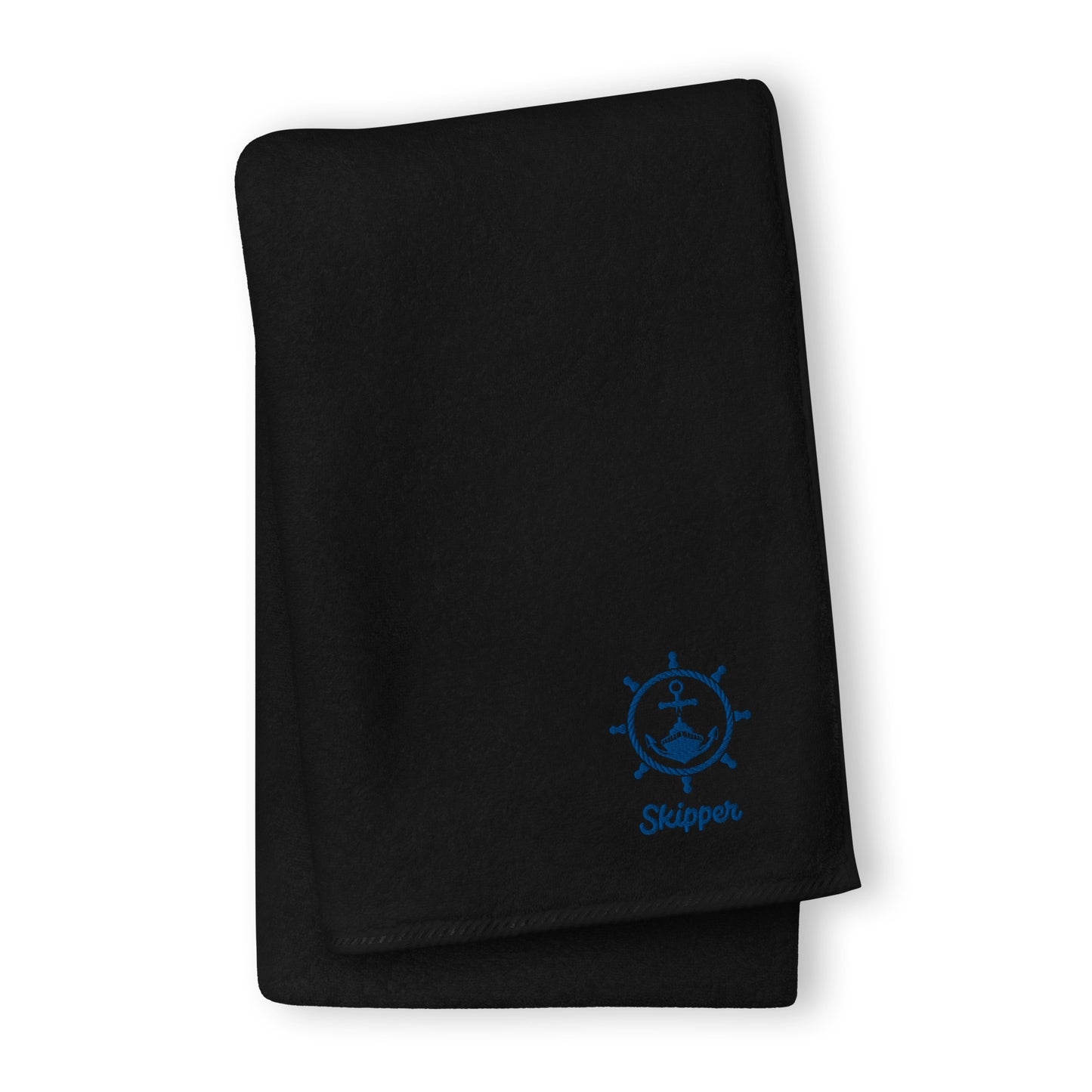 Skipper With Ship & Helm Cotton Towel