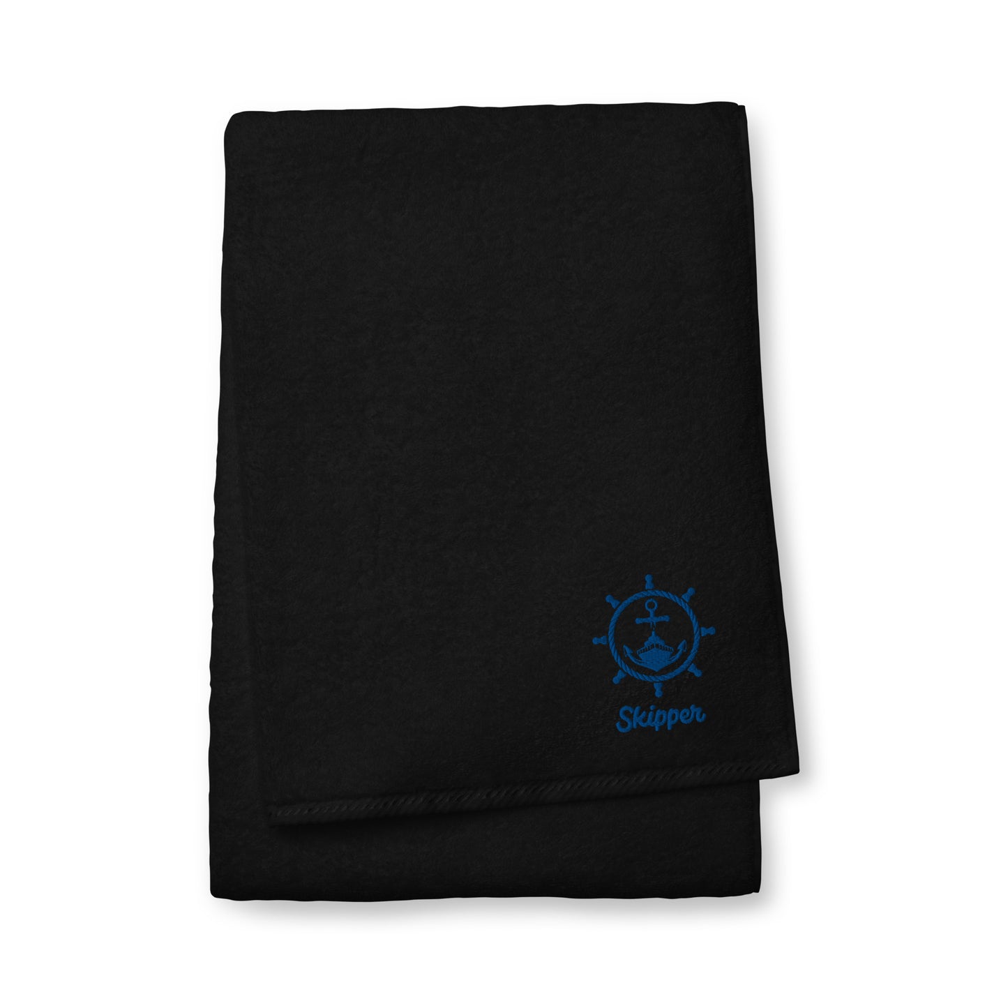 Skipper With Ship & Helm Cotton Towel