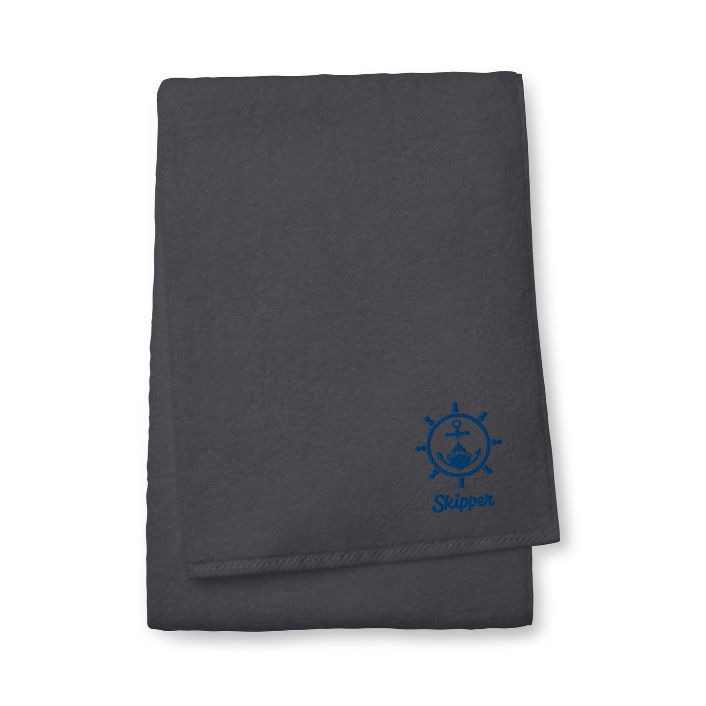 Skipper With Ship & Helm Cotton Towel