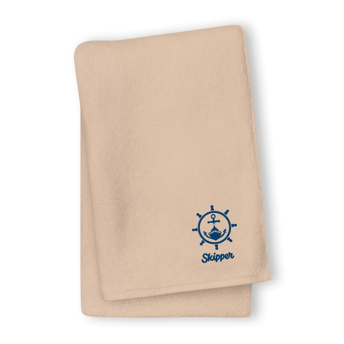 Skipper With Ship & Helm Cotton Towel