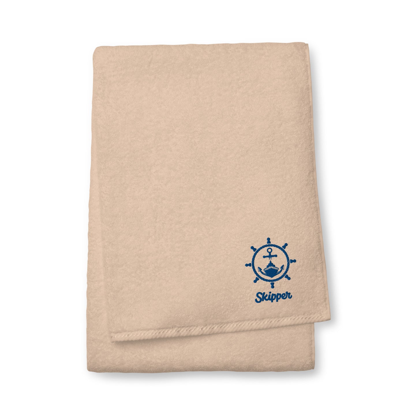 Skipper With Ship & Helm Cotton Towel