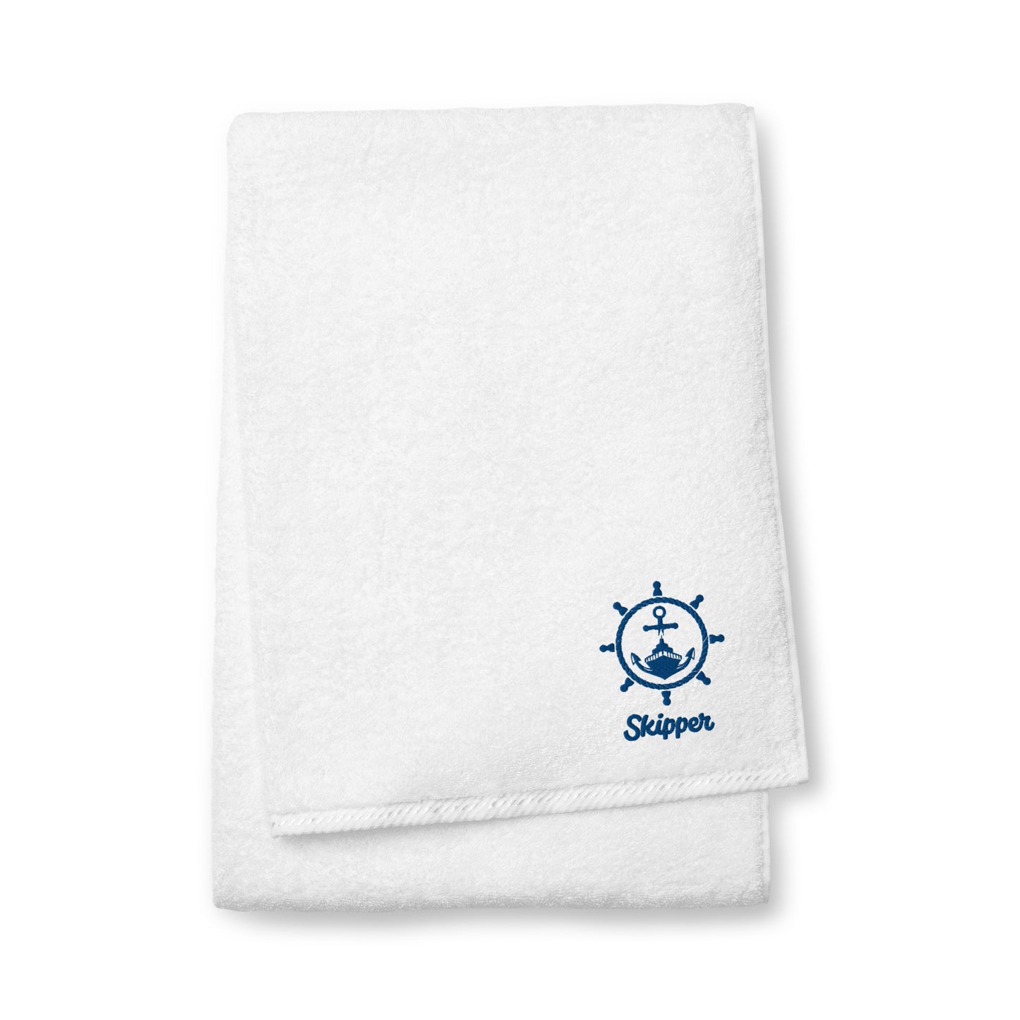 Skipper With Ship & Helm Cotton Towel